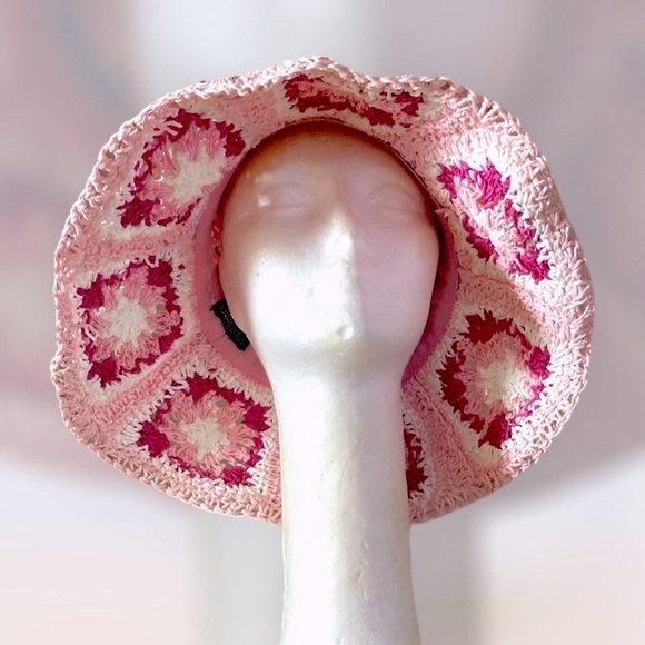 STEVE MADDEN Crochet Straw Paper Wide Brim Hat Bohemian Inspired OS NEW - Picture 3 of 10